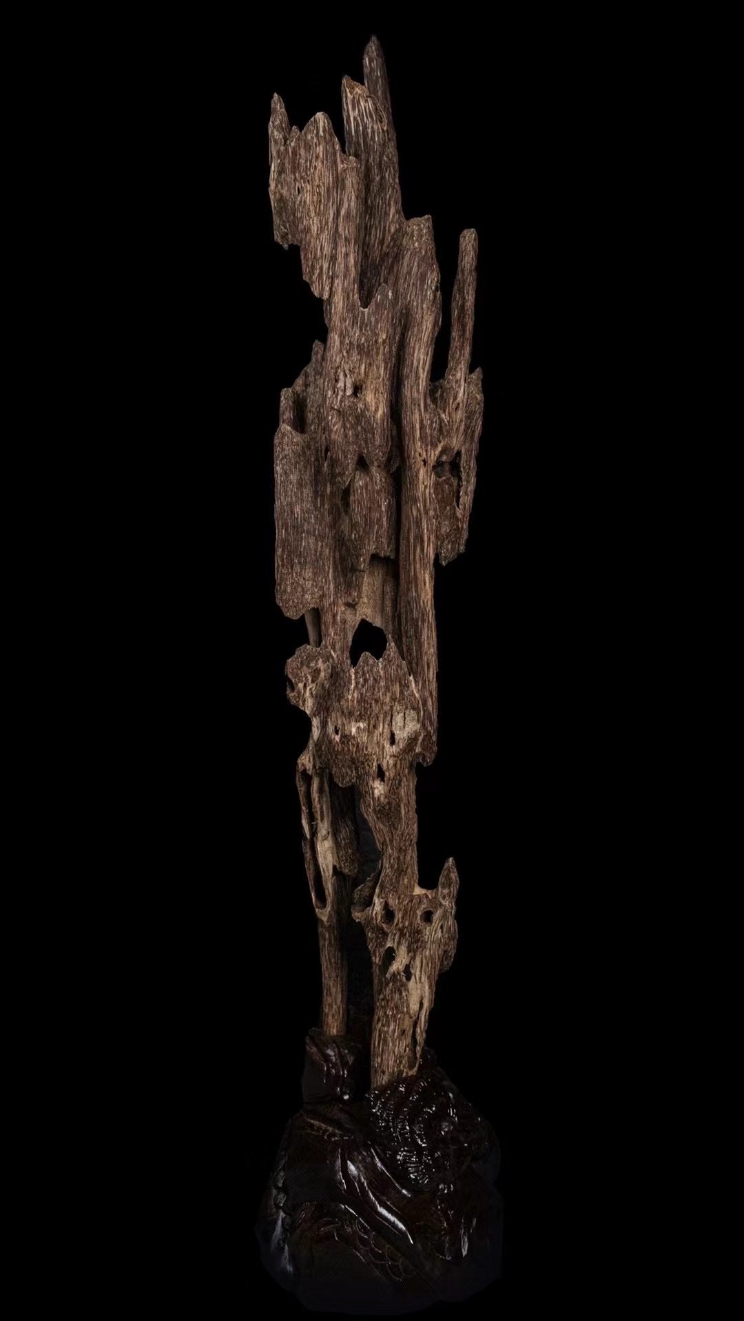 अरबी ओड नक्काशी — detailed grade view showing natural अगरवुड नक्काशी surface character
