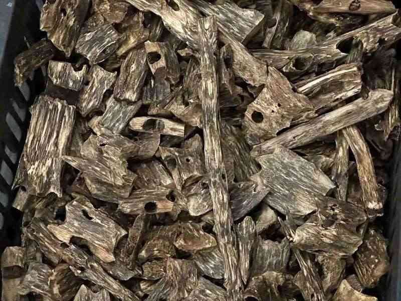 What is aloeswood in raw form: resinated agarwood chips sold as aloeswood to incense makers