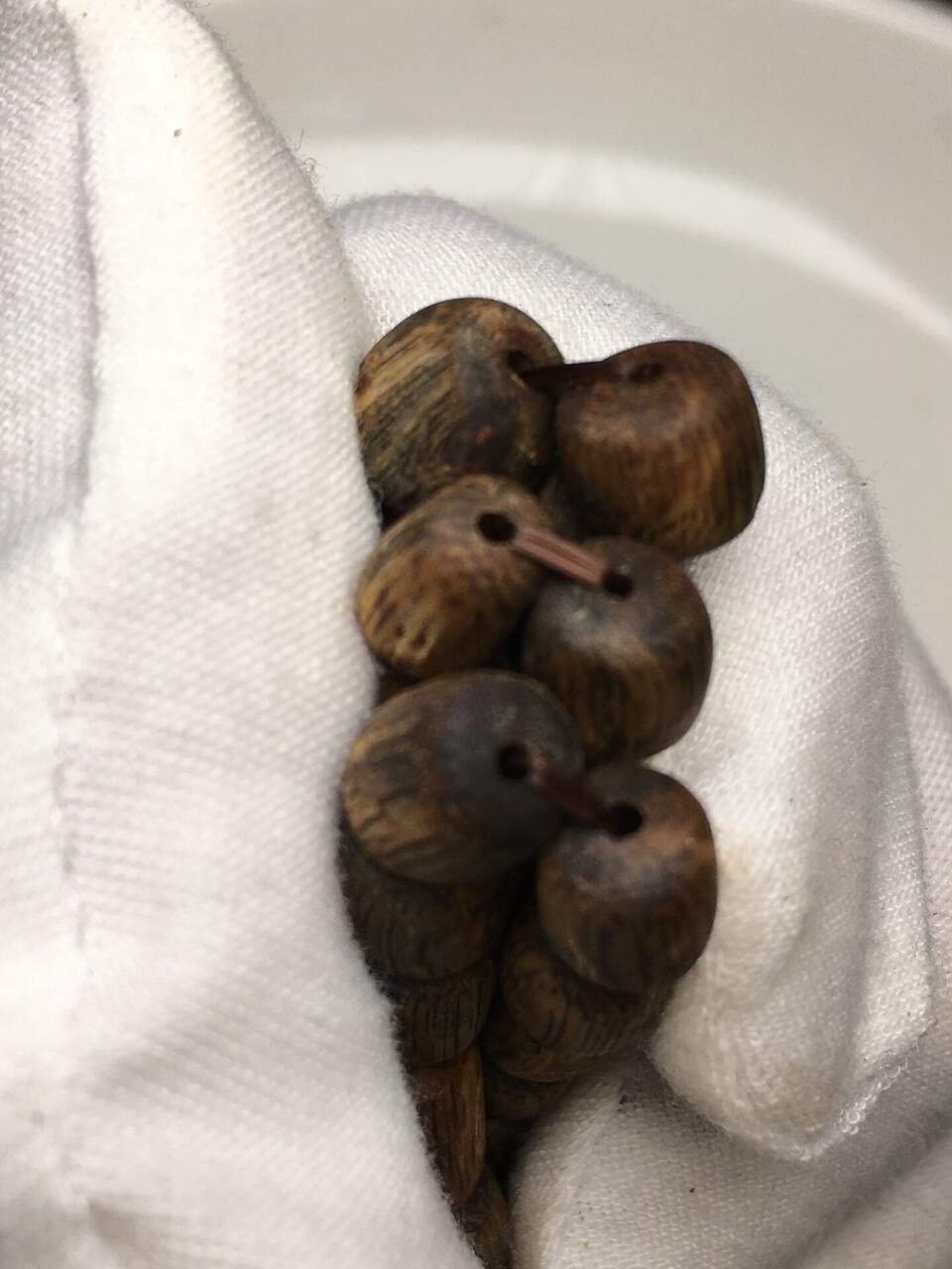 3mm Round Bead Agarwood Bracelet — detailed grade view showing natural agarwood bracelet surface character